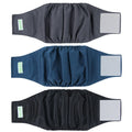 Wegreeco Washable Male Dog Belly Band - Pack of 3 - Washable Male Dog Belly Wrap, Small Doggie Dog Diapers Male for Doggy Puppy (Black, Charcoal, Navy, Small)