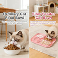 AZY 3-Piece Slow Feeder Cat Bowl Set, Silicone Cat Lick Mat, Cat Treat Dispenser & Food Spoon for Wet Food, Slow Eating & Daily Cat Enrichment (Pink)