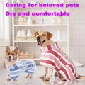 Dog Bathrobe, Quick-Dry Striped Drying Robe