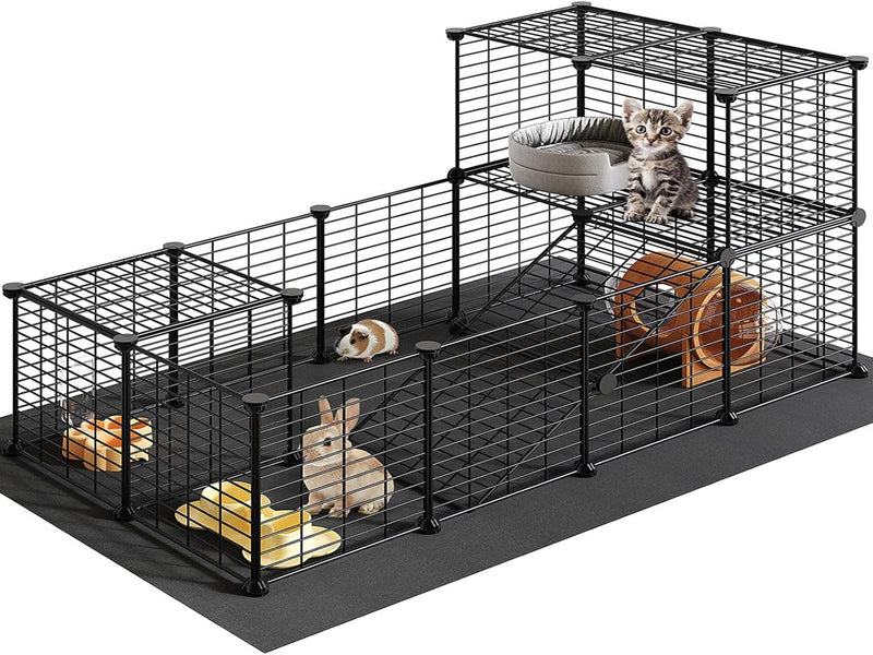 HOOBRO 24 Panels Guinea Pig Cage with Waterproof Mat and Ramp, 57