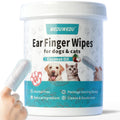 MEDUWEDU Ear Cleaner Finger Wipes 60 Counts, Dog Ear Cleaner, Grooming Kit Care for Dogs and Cats, Soft & Easy Otic Cleaning Pads, Remove Wax, Dirt & Stop Smelly, Itchy, Non-Irritating, Coconut Scent