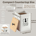 PERFNIQUE Cat Food Storage Container, Airtight Cat Treat Container with Bamboo Lid, Pet Food Storage for Kitchen Counter