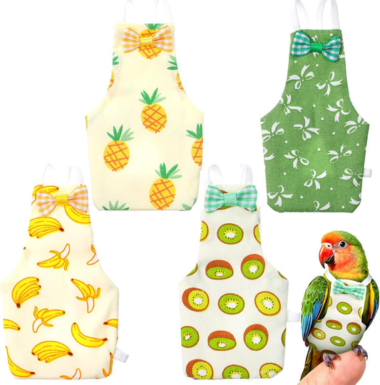 4 Pcs Bird Diaper, Parrot Diapers with Waterproof Inner