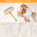 Carpet Rake Sheepskin Wool Brush and Cleaner Comb, Wood, 2PCS (Big+Small)