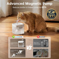 PAWGETHER® Cat Water Fountain with Magnetic Pump 51oz/1.5L Dog Water Fountain, Ultra Quiet Automatic Pet Water Fountain 