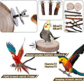 Libiline 8 Pieces Bird Perch Natural Wooden Parrot Perch Stand Fork Toys Hanging Multi-Branch Perches Platform Hammock Swing Toy for Macaws, Small Parakeets, Conures, Budgies, Finches (A-Color, Mix)