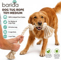 Barida Natural White Cotton Tough Dog Rope Toy for Medium & Large Dogs. Non Toxic and Premium Rope Toys for Dogs.