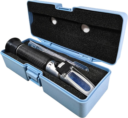Agriculture Solutions Salinity Refractometer for Seawater and Marine Fishkeeping Aquarium 0-100 PPT with Automatic Tempe