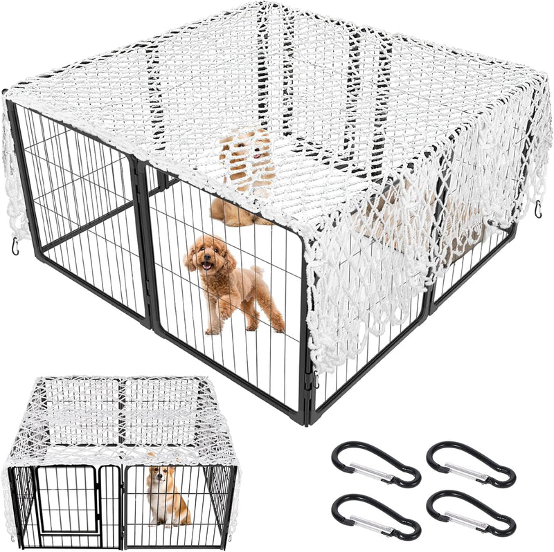Dog Playpen Cover Net with Metal Fixing Buckle 6.7 * 6.7FT Prevent Small Dogs from Jumping Out of The Playpen (Cover Onl