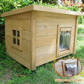 Agitree Outdoor Wooden Pet House, Weatherproof Winter Shelter for рuррy and Small Cats, Elevated Design with Window (Yel