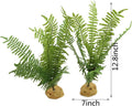 JIHAQUA Fake Fern Plants, Plastic Reptile Terrarium Decor