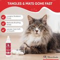 Warren London Cat Detangler Spray Bundle with Pin Brush for Matted Hair | Leave in Conditioner Pet Detangling Spray that