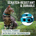OutdoorBengal Durable Breakaway Cat Collar, No Bell (Blue, M/L)