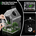 Cycodo Jumping Spider Enclosure,Warp-Proof Seamless Acrylic Tarantula Terrarium,Front Opening Bug Habitat with Feeding P