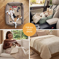 Luciphia Waterproof Blanket for Large Dog Ultra-Soft & Calming Pet Throw Reversible Warm Fleece Durable Furniture Crate Couch Bed Cover Protector Machine Washable Leakproof Beige L (65''x57'')