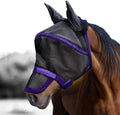 Harrison Howard Maskology Supreme Nylon Framework Micro-Woven Material UV-Proof Horse Fly Mask Black Purple (Cob)