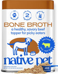 Native Pet Bone Broth for Dogs - Made with Real Beef Bone Broth, Dog Food Toppers for Picky Eaters - Provides Extra Hydration & Nutrition for Joint Strength, Immunity & Heart Health-48 Scoops