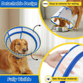Didopet Dog Cone to Stop Licking, Clear Recovery Collar with Detachable Zipper, Sturdy Elizabethan Collar for Large Medium Small Dogs, Soft Adjustable Cone After Surgery Patented, Blue XL