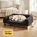 Veehoo Elevated Cat Bed Indoor, Wood Furniture Style Cat Couch Sofa