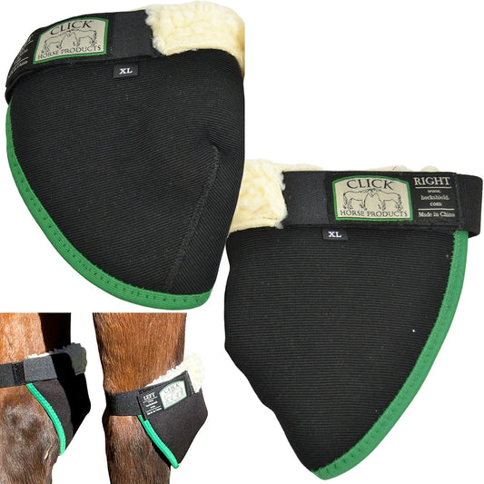 Click Horse Hock Shield, Horse Care Boots, Hock Shield for Horses w/ Fleece Lining, Prevents Hock Sores & Bed Sores, Tea
