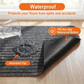 Aethycovi Dog Crate Mat, 47"x32" Striped Design Extra Thick Pet Mats for Under Dog Crate Cages, Absorbent Urine, Puppy Pee Pad Reusable Washable Floor Protector Waterproof Non-Slip (Dark Gray - M)