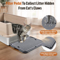 Cat Litter Box Step, Large Cat Litter Ramp with Filter Function, Dark Grey