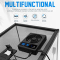 Reptile Ventilation Fan with Humidity Sensor and High-Temp Alarm, Fan Dehumidifier for Reptile Enclosure and Terrarium, 