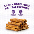 USA Beefhide Chip Rolls 5-6" Dog Chew Treats - Chicken Flavor, 22 Count/2 Pack