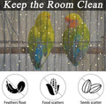 JULMELON 2Pcs Adjustable Bird Cage Seed Catcher(Black) Birdcage Nylon Mesh Cover Twinkle Star Universal Birdcage Cover for Parakeet Round Square Cage with Spring Hook
