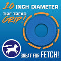 Nerf Dog Tire Flyer Outdoor Dog Toy, 10 Inch Flying Disc Dog Fetch Toy, Rubber Dog Toy for Medium Dogs and Large Dogs