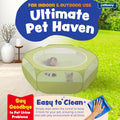 Small Animal Playpen with Zippered Top, Portable Waterproof Pet Cage (47"x23") for Kitten, Bunny, Guinea Pig, Hamster, C
