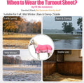 1200D 30-60°F Fall Turnout RAIN Sheet,No‑Fill,Reflective Tape,Pink