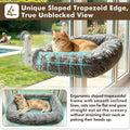 Zoratoo Cloud-Snuggle Cat Window Perch with 4-Sided Ultra-Thick & Fluffy Plush Cushion Bed, Foldable Cordless Cat Window Hammock for Window with Sturdy Metal Frame for Large Cats and Kittens (M, Gray)