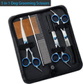 5 in 1 Premium Dog Grooming Scissors, Professional Dog Scissors for Grooming with Safety Round Tips, Lengnoyp Stainless Steel Thinning Shears, Pet Cat Shears for Grooming Kit