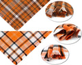 Fall Dog Bandanas 2PCS Large Plaid Tassels Halloween Thanksgiving Outfit
