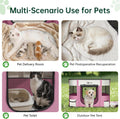 Dog Playpen,Cat Pet Puppy Pen,Portable Playpens for Dogs Indoor Outdoor Travel Camping Use,Foldable Dog Kennel Tent Crate for Rabbit Small Animals with Carrying Case (Grey with Pad, Medium)