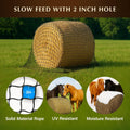 6x6 Ft Round Bale Hay Net for Horses – Knotless Slow Feeder Net with 2” Holes – Fits Up to 6x6 Round Bales or Square Bal