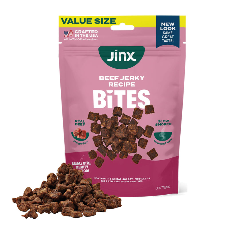 Jinx Beef Bites Jerky Dog Treats - Soft & Chewy, All Natural Dog Jerky Treats with Grass-Fed Beef - Pet Products for All Dogs (Puppies, Adults & Seniors) - 15oz