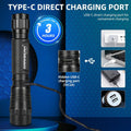 DARKBEAM Flashlight UV 395nm Black Light, Mini & Powerful Wood’s Lamp USB -C LED Rechargeable Blacklight, 10W Portable P