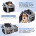 Dog Bike Basket, Expandable Soft-Sided Pet Carrier Backpack with 4 Open Doors, 4 Mesh Windows for Small Dog Cat Puppies-
