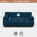 Paws & Purrs Puffer Pet Sofa Bed, Dog or Cat Couch with Tufted Cushion and Armrest, Stylish Indoor Pet Furniture