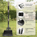 Pooper Scooper for Large Dogs, Metal Poop Scooper with Rake,Tray for Yard