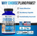 Omega 3 Fish Oil for Dogs, 90 Softgels, Low Odor - Skin and Coat, Shedding