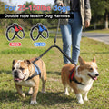 3 Pcs Double Dog Leash No Pull Dog Harness 360° Swivel No Tangle Vest Adjustable Dual Leash Reflective Vest Harness Walk