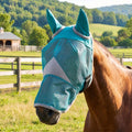 Horse Fly Mask with Ears - UV Protection, Breathable Mesh, Soft Edging for Comfort, Adjustable Fit for Horses & Ponies -