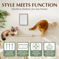 Extra Large 23.6”x12.6” CALLICO HAVEN- Stylish Cat Wall Shelves with Cushion, Modern Wall-Mounted Cat Tree Furniture, Wi