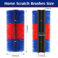 3 Pack Livestock Scratching Brush, Blue and Red