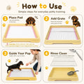 Dog Litter Box, Indoor Puppy Potty Tray with Stainless Steel Grate