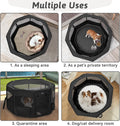 PETSFIT Portable Dog Playpen 36", Removable Waterproof Mat, Zippered Roof