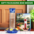 Birdream 2 Pack-20oz Hummingbird Feeders for Outdoors, Plastic Hummingbird Feeder with 5 Bee Guard Feeding Ports & Clean